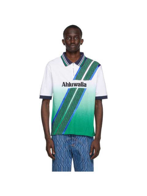 Ahluwalia White & Green Football Polo