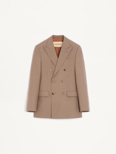 Valentino VALENTINO DOUBLE-BREASTED JACKET IN NATTÉ WOOL