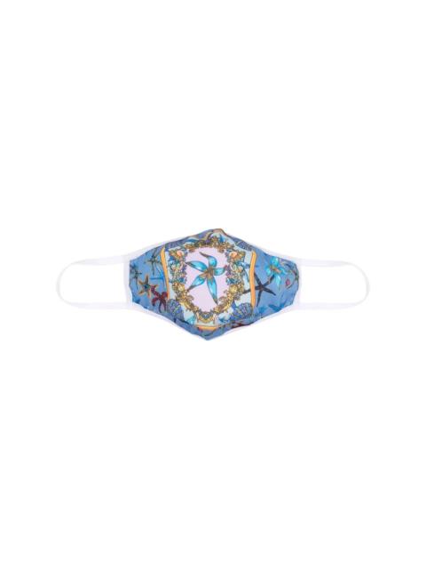 VERSACE starfish-print face mask