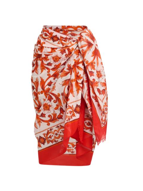 Dolce & Gabbana Women's Printed Silk Twill Sarong - Orange Multi