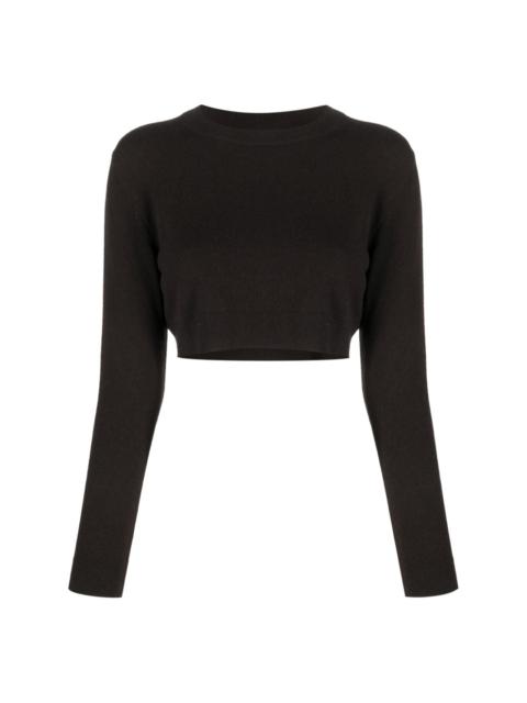 PATOU logo-embroidered cropped jumper
