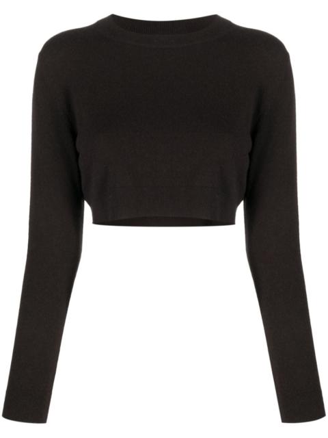 PATOU logo-embroidered cropped jumper