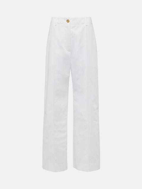 PATOU High-rise cotton wide-leg pants