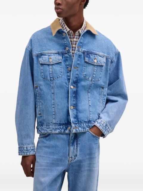 NN07 Roy corduroy-collar denim jacket
