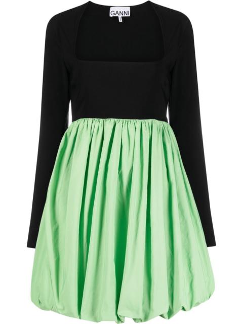 GANNI two-tone puffball minidress