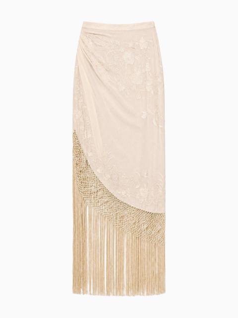 ULLA JOHNSON Lark Silk Fringe Skirt