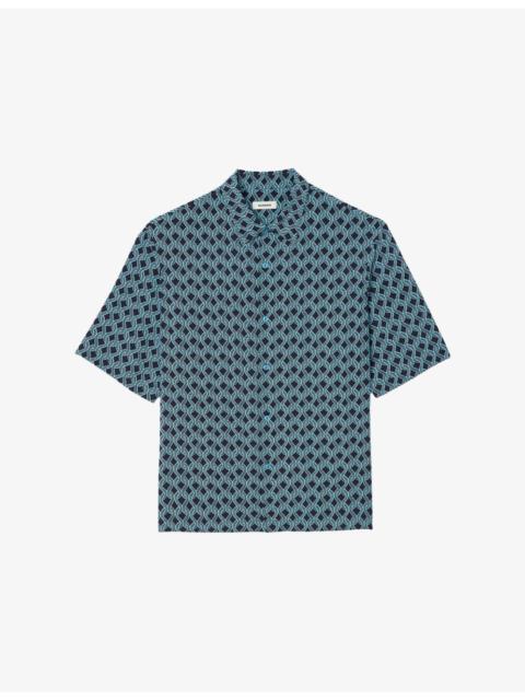 Sandro Graphic Rope-Print loose-Fit Woven Shirt