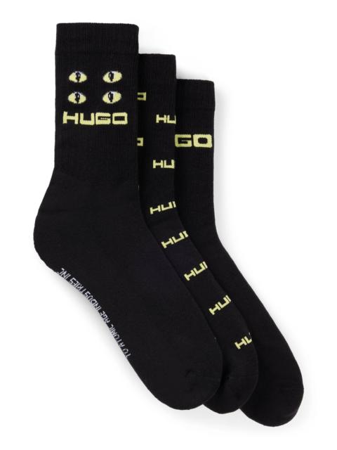 HUGO THREE-PACK OF SHORT-LENGTH SOCKS WITH SEASONAL BRANDING