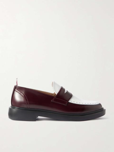 Two-Tone Leather Penny Loafers