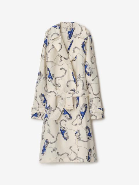 Burberry Long Knight Hardware Taffeta Trench Coat