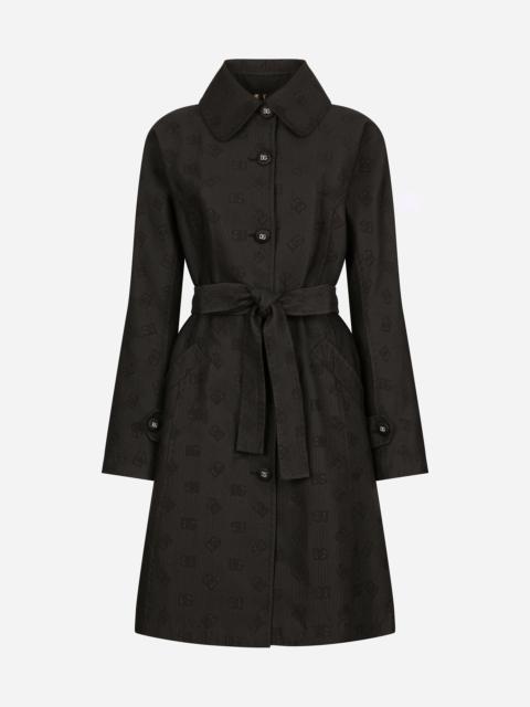 Dolce & Gabbana Quilted jacquard trench coat with DG logo