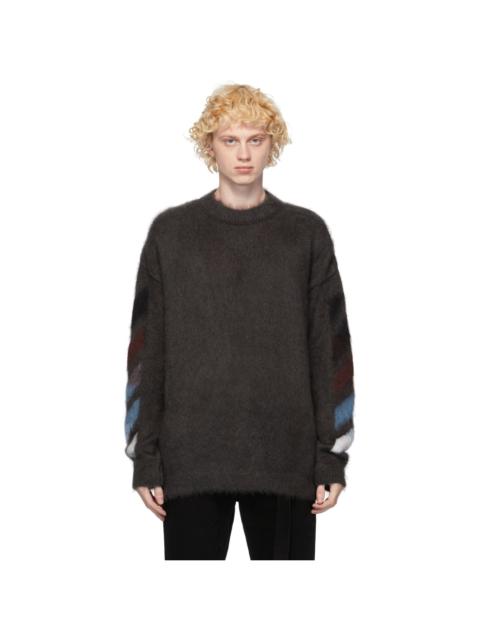 Off-White Grey Brushed Diag Sweater