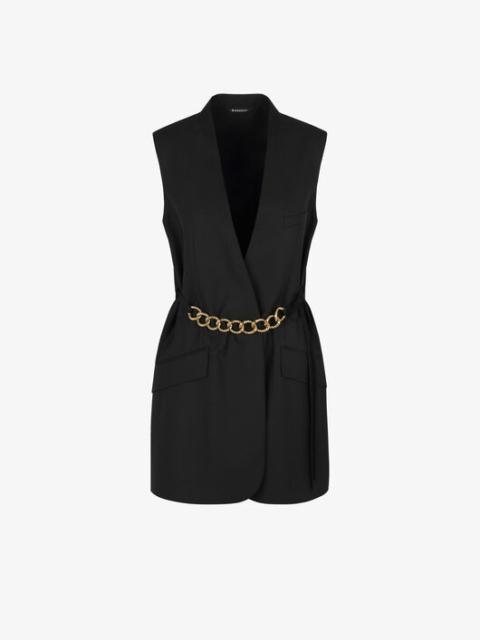 Givenchy SLEEVELESS JACKET IN LIGHTWEIGHT WOOL WITH CHAIN