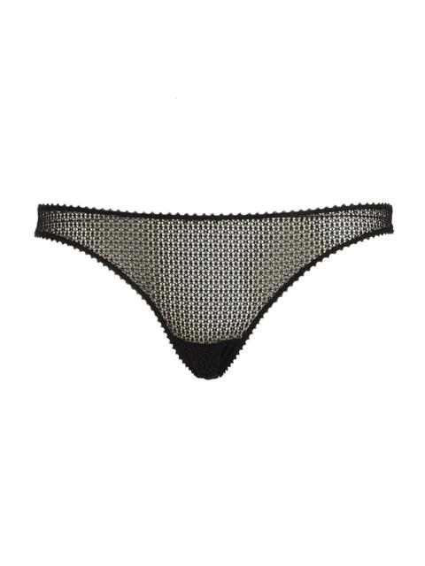KIKI DE MONTPARNASSE Women's Crochet Lace Thong - Black