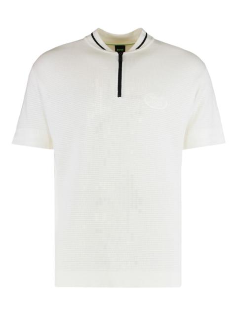 BOSS zip-fastening polo shirt