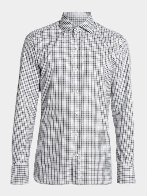 TOM FORD Men's Cotton Grid Check Dress Shirt