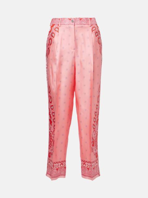 Etro Paisley silk straight pants
