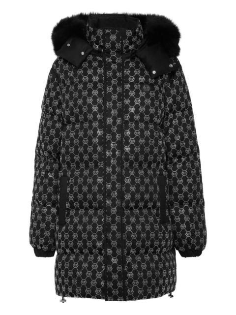 PHILIPP PLEIN monogram-pattern padded coat