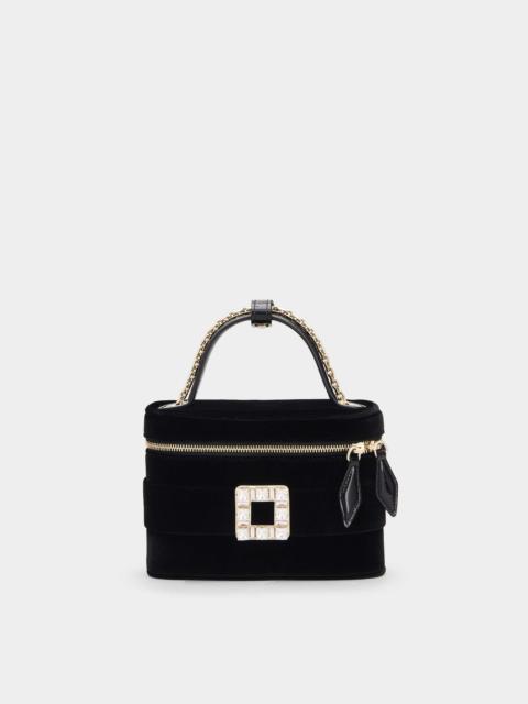 Roger Vivier Vanity Strass Buckle Micro Bag in Velvet