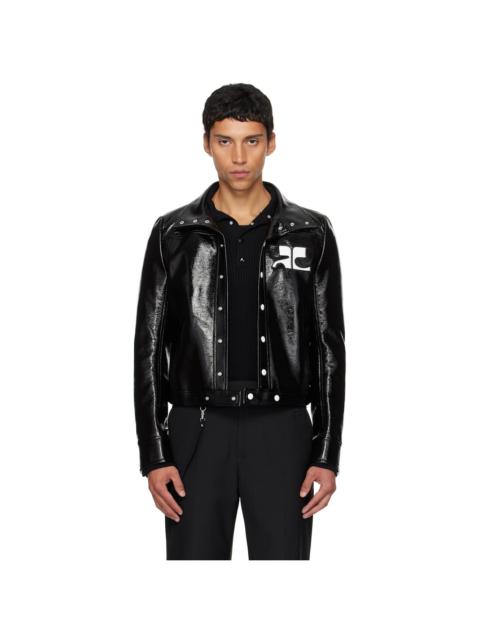 courrèges Black Reedition Vinyl Jacket
