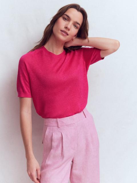 BODEN Agnes Linen T-Shirt-Pink Peony