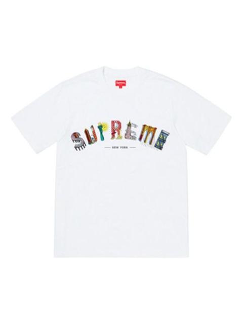 Supreme Supreme SS19 City Arc Tee White Embroidered Logo Short Sleeve Unisex SUP-SS19-478