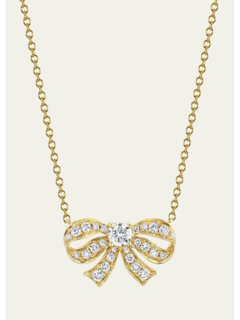ANITA KO 18K Yellow Gold Diamond Bow Necklace