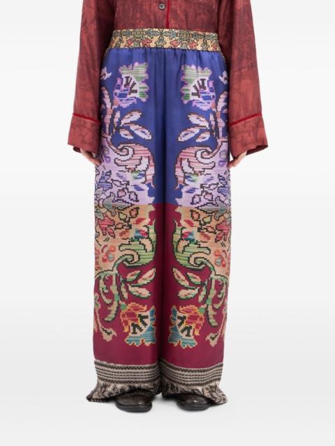 Pierre-Louis Mascia floral-patterned silk trousers