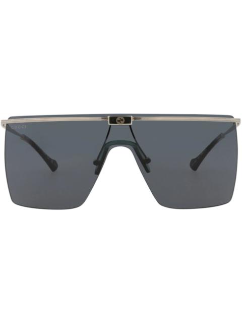 GUCCI Gucci Sunglasses Shield-Frame Metal Silver Silver Grey (GG1096S-30013075-001)