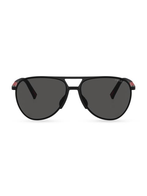 Prada Men's PS 53ZS 59MM Aviator Sunglasses - Matte Black Dark Grey
