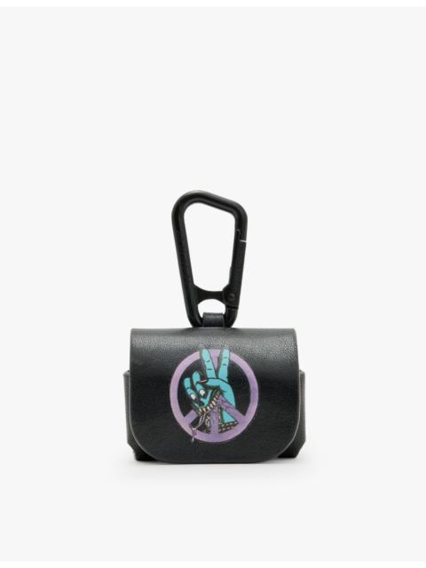 ALLSAINTS Graphic-print leather AirPod case