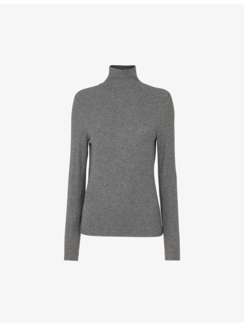 WHISTLES Essential ribbed knitted top