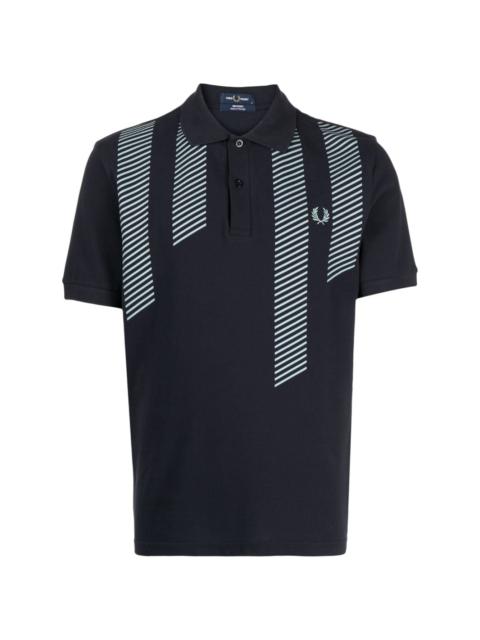 Glitch Stripes piqué polo shirt