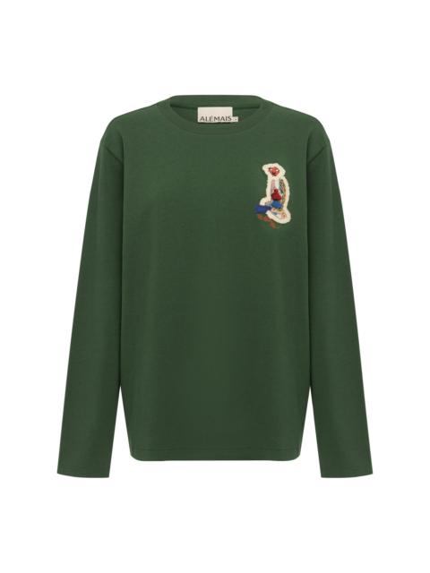 ALÉMAIS Carmine Embroidered Long Sleeve Tee