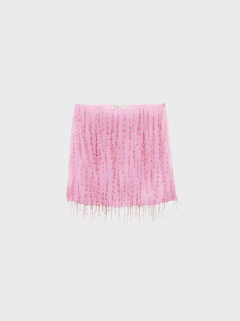 Blumarine GEORGETTE MINI SKIRT WITH BEADED EMBROIDERY