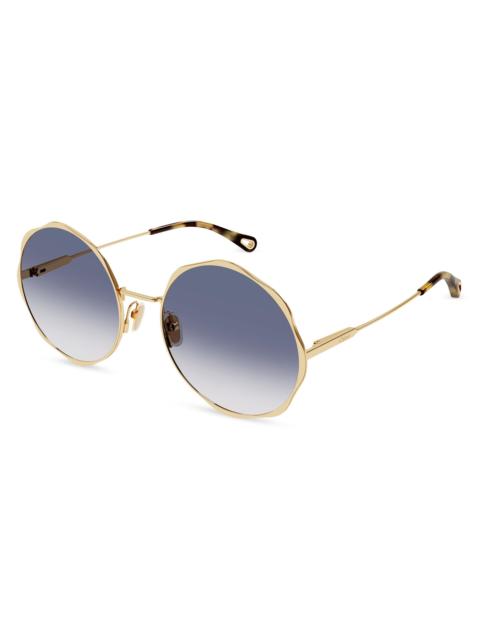 Chloé Women's Honoré 59MM Round Sunglasses - Blue Gradient