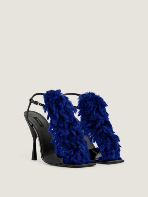Givenchy POMPOM HEELED SANDALS IN PATENT LEATHER AND KNIT