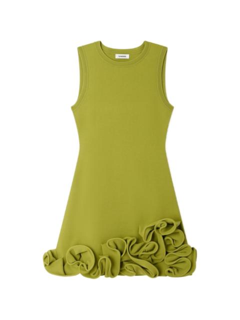 Sandro ruffled knitted mini dress