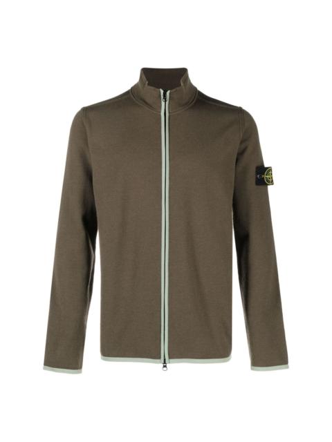 Compass-motif zip-up sweatshirt