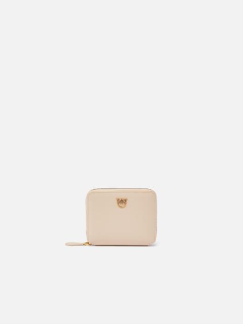 PINKO SQUARE LEATHER ZIP-AROUND PURSE