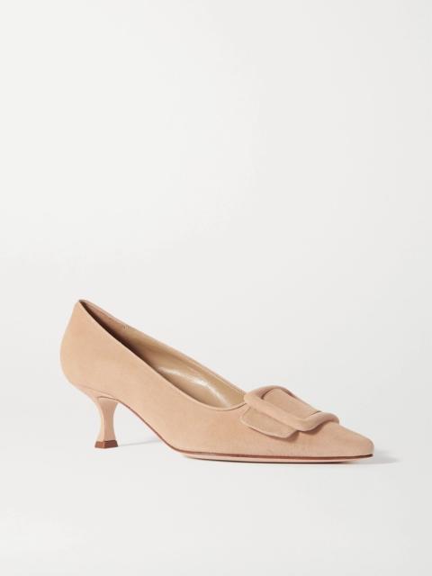 Manolo Blahnik Maysale 스웨드 버클 펌프