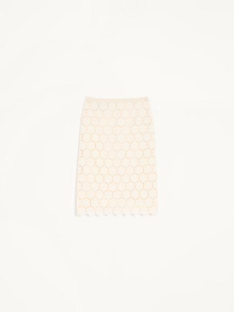 Valentino COTTON SKIRT WITH FLEURS À JOUR