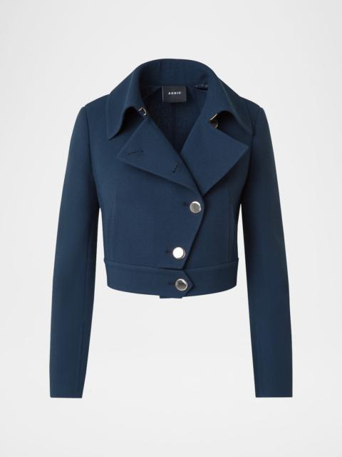 AKRIS Dana Asymmetric-Button Wool Crepe Jacket