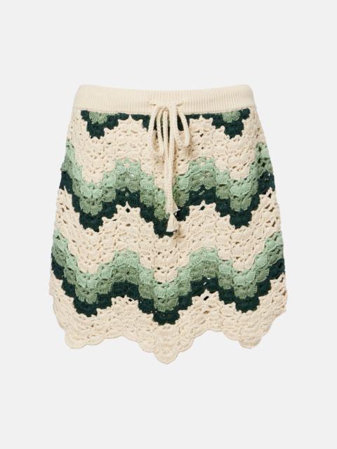 THE UPSIDE Tidal Hali cotton crochet miniskirt