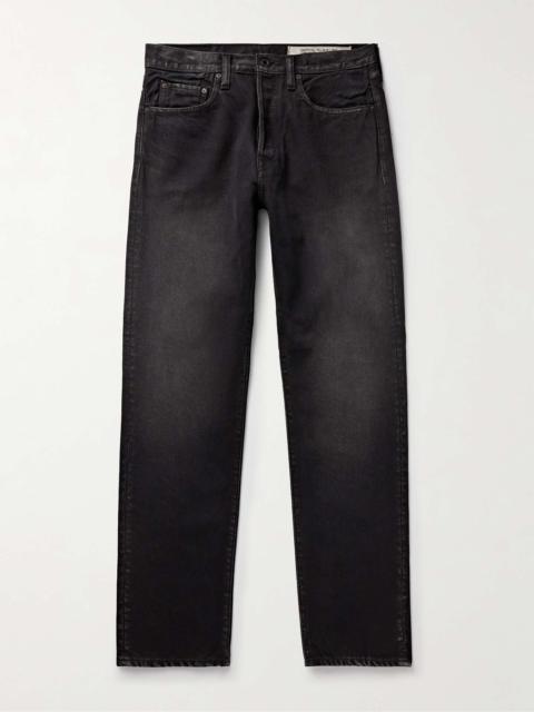 Slim-Fit Straight-Leg Stone-Washed Jeans