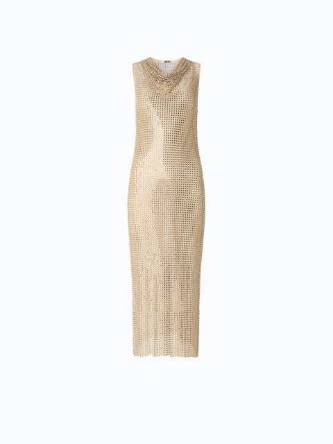 PINKO MESH-EFFECT MIDI DRESS WITH RHINESTONES
