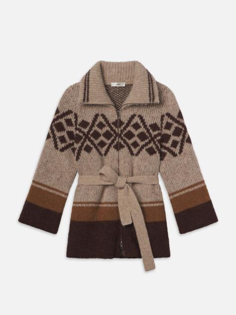 FRAME Fair Isle Coatigan in Cream Multi