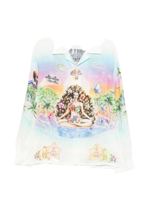 CASABLANCA Casablanca Cuban-collar Print Shirt