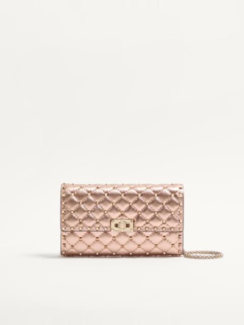 Valentino VALENTINO GARAVANI ROCKSTUD SPIKE SHOULDER BAG IN LAMINATED NAPPA LEATHER
