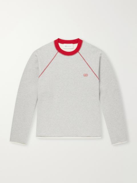 AMI Paris Logo-Appliquéd Cotton-Blend Jersey Sweatshirt